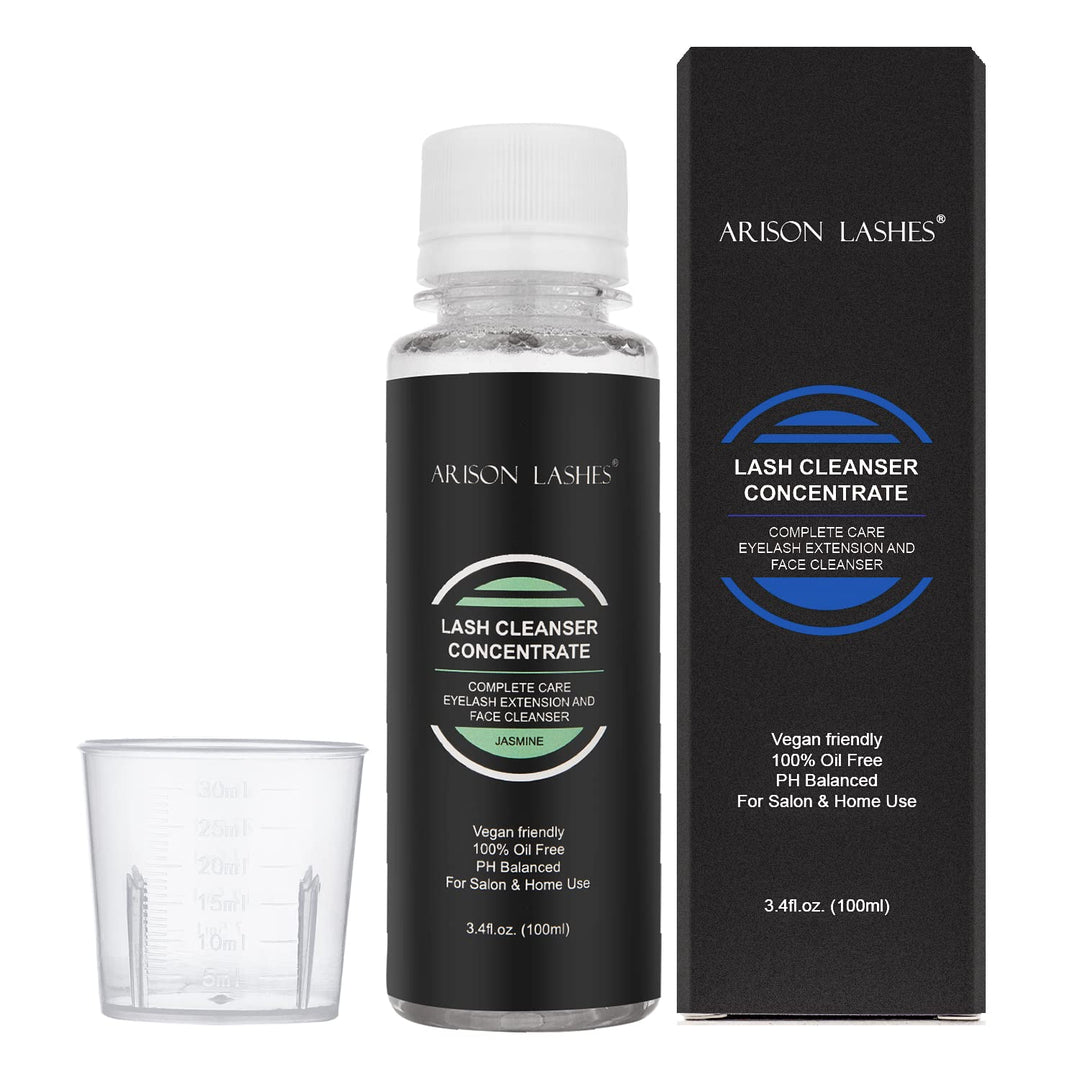 Eyelash Cleanser Concentrate 100ml Professional Lash Extensions Shampoo Natural Foaming Cleanser for Extensions Lashes with Salon Home Care-Makes 20 Bottles 60ml Eyelash Shampoo(jasmine)