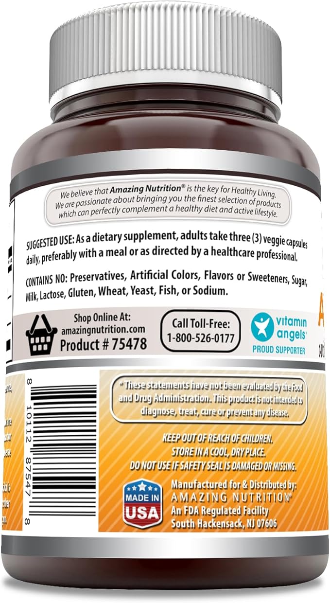 Amazing Formulas Ashwagandha Root with Black Pepper Extract Supplement | 2100 Mg Per Serving | 120 Veggie Capsules Supplement | Non-GMO | Gluten-Free | Made in USA