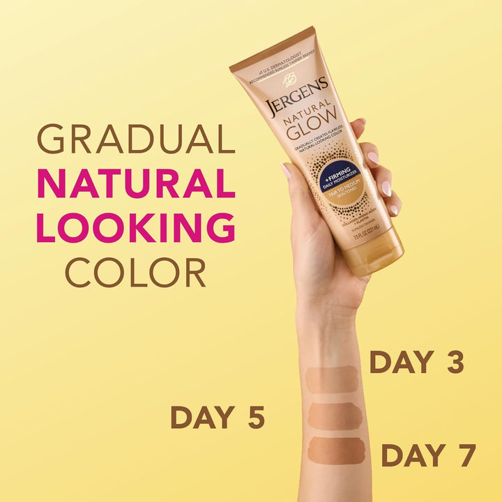 Jergens Natural Glow Firming Self Tanner Lotion | Fair to Medium Skin | 7.5 Fl Oz