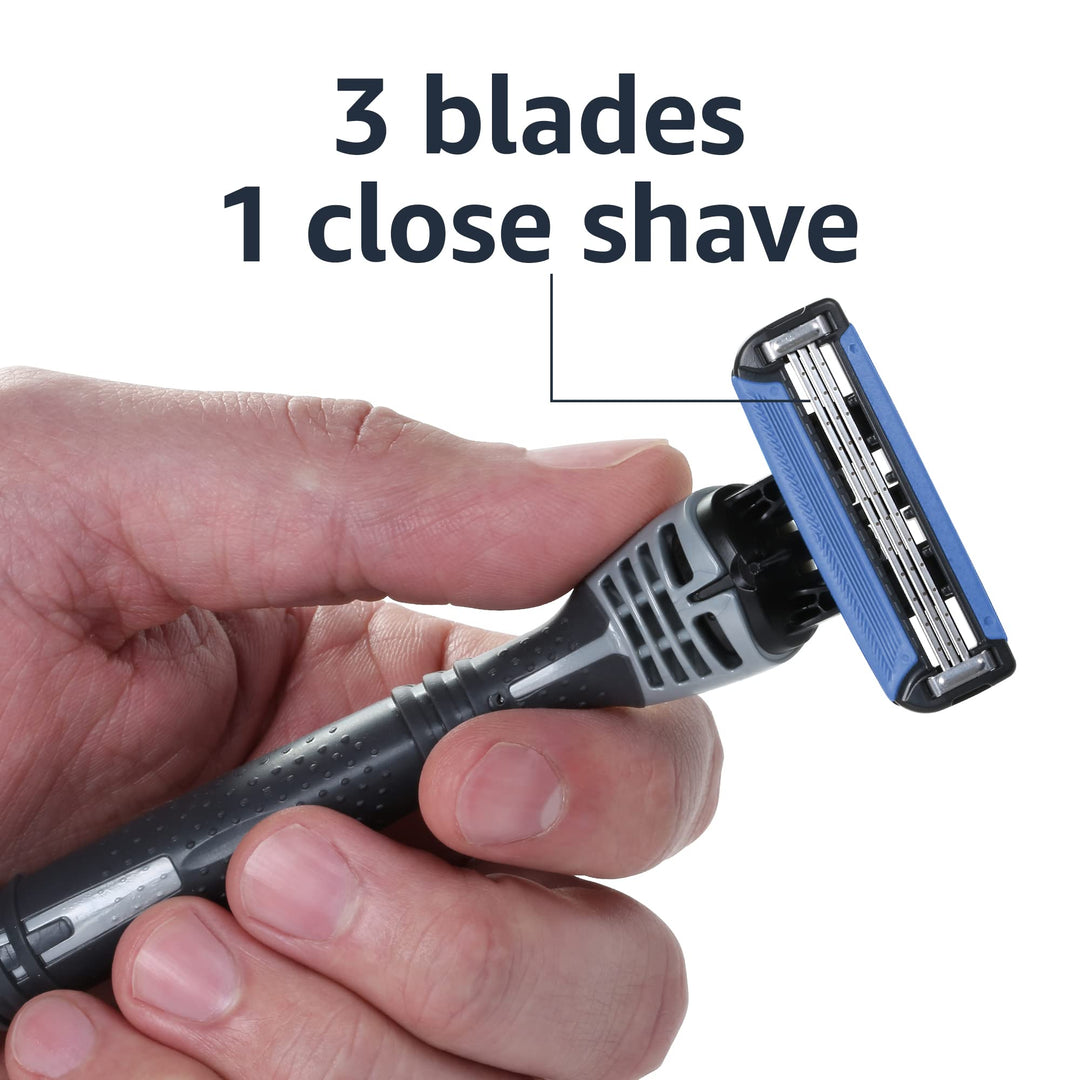 Amazon Basics 3-Blade Disposable Razors for Men, 6 Count, 2 Packs of 3 (Previously Solimo)