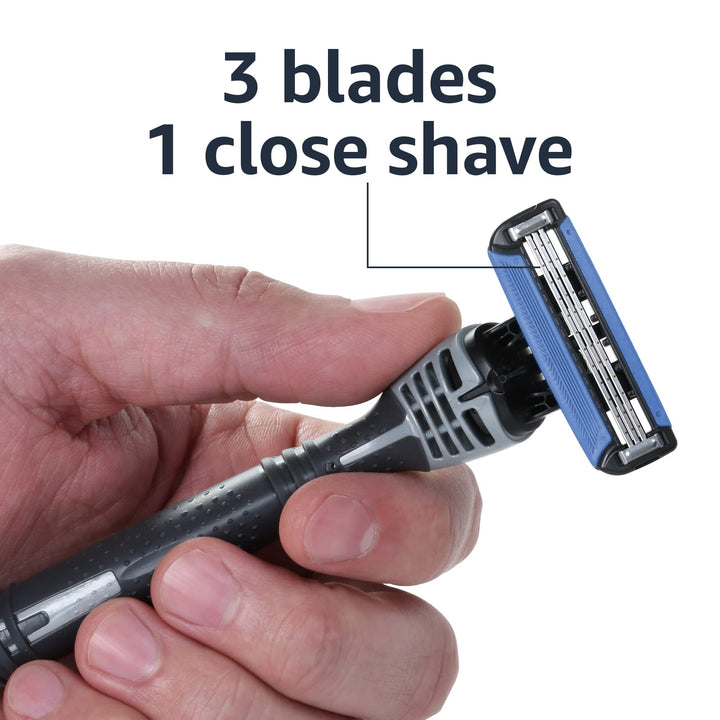 Amazon Basics 3-Blade Disposable Razors for Men, 6 Count, 2 Packs of 3 (Previously Solimo)
