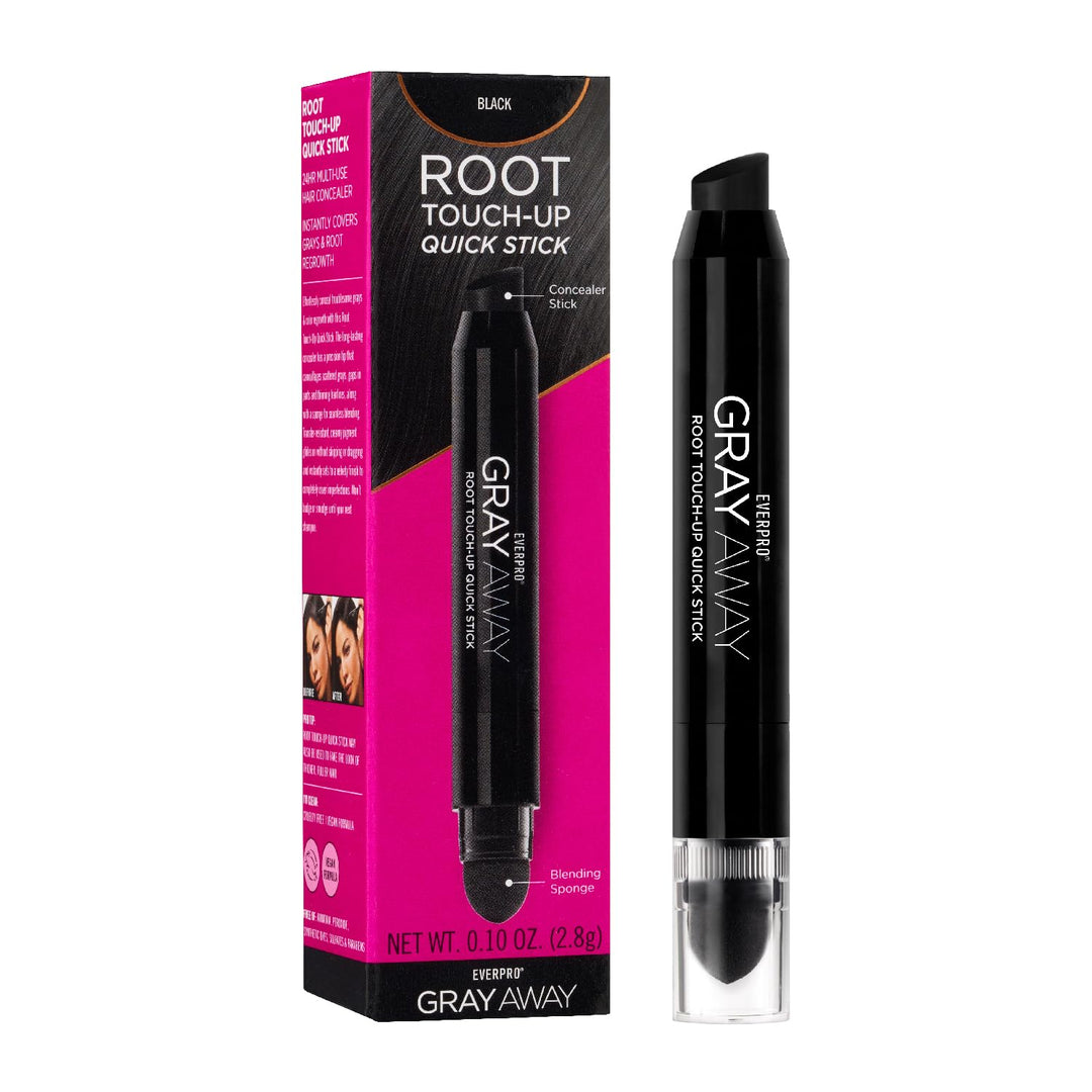 Everpro Gray Away Root Touchup Quick Stick, Black, 0.1 Oz