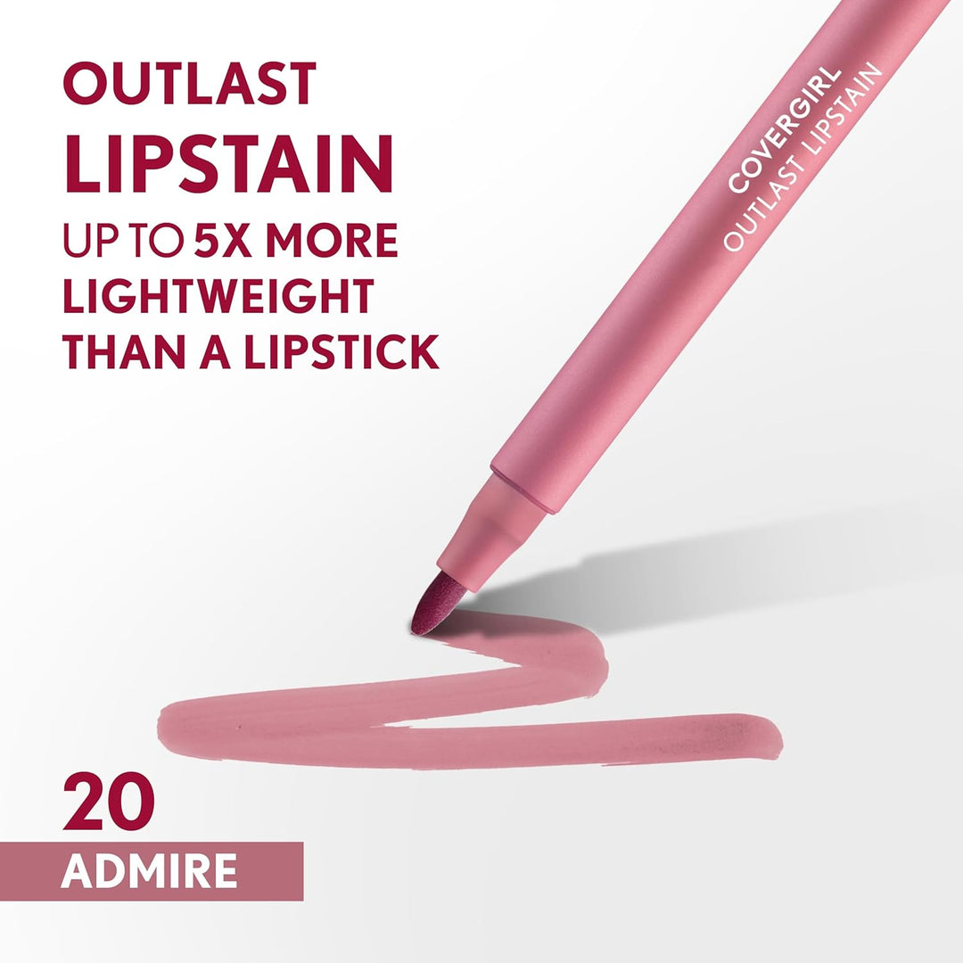 Covergirl Outlast 20 Admire Lipstain | Vegan, Transfer-Proof, Satin Finish