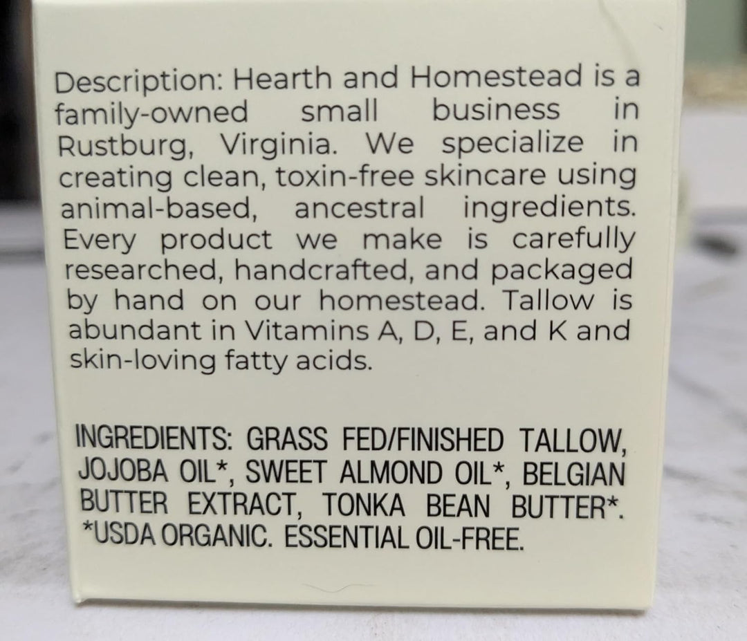 Handmade Organic Whipped Tallow Balm | Vanilla Orange | 1.3 Oz for Eczema & Rosacea
