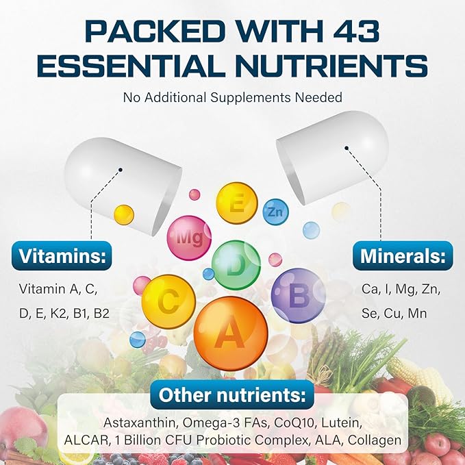 19-in-1 Hyaluronic Acid Capsules and Men Multivitamins Nourish Your Body, Inside and Out (Pack of 2)