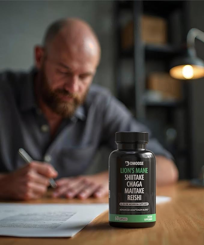 Lions Mane Mushroom Complex, 5 in 1 Adaptogenic Blend - Lionsmane, Chaga, Maitake, Shiitake and Reishi Extract Capsules - Nootropic Mushroom Supplement for Memory, Focus and Immune Support