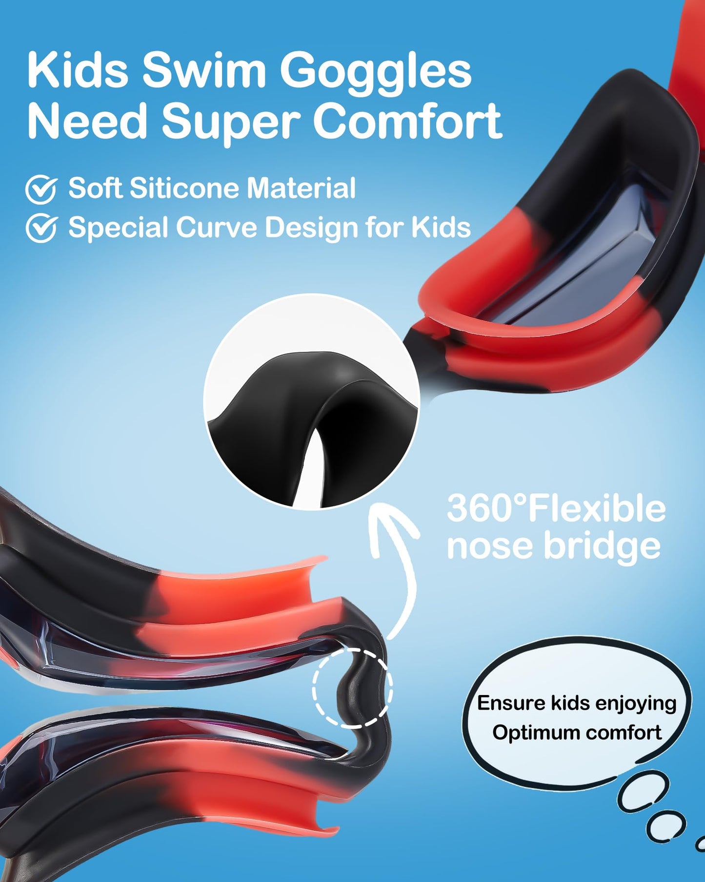 Aegend Kids Swim Goggles, Pack of 2 Swimming Goggles for Children Boys & Girls Age 3-14