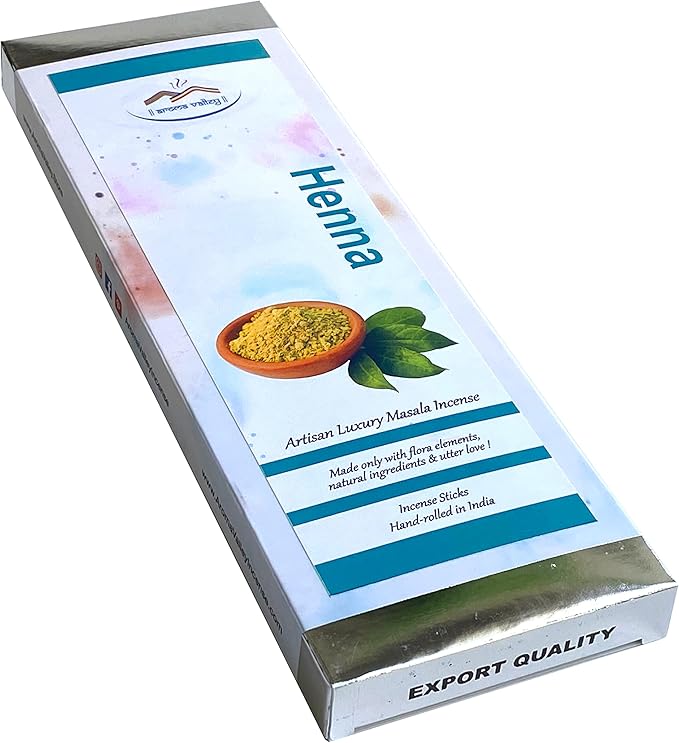 Henna Incense Sticks - Artisan Luxury Masala Incense - Handmade Long-Burning Incense 18+ Sticks