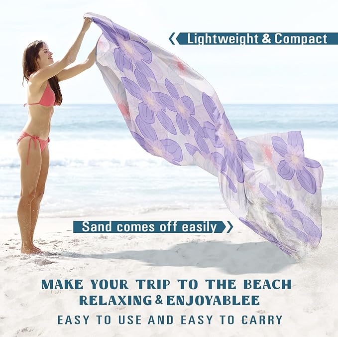 Beach Blanket Sandproof Waterproof 78''×110'' 1-7Adults Oversized,Compact Lightweight Durable Beach Mat for Travel Camping Hiking Picnic Blanket