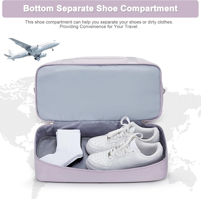 Travel Duffel Bag,Sports Tote Gym Bag,Shoulder Weekender Overnight Bag for Women