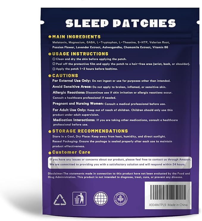18ct Sleep Patches for Adults Extra Strength – All Natural Nighttime Comfort with Melatonin & Magnesium, Quick-Acting & Long-Lasting