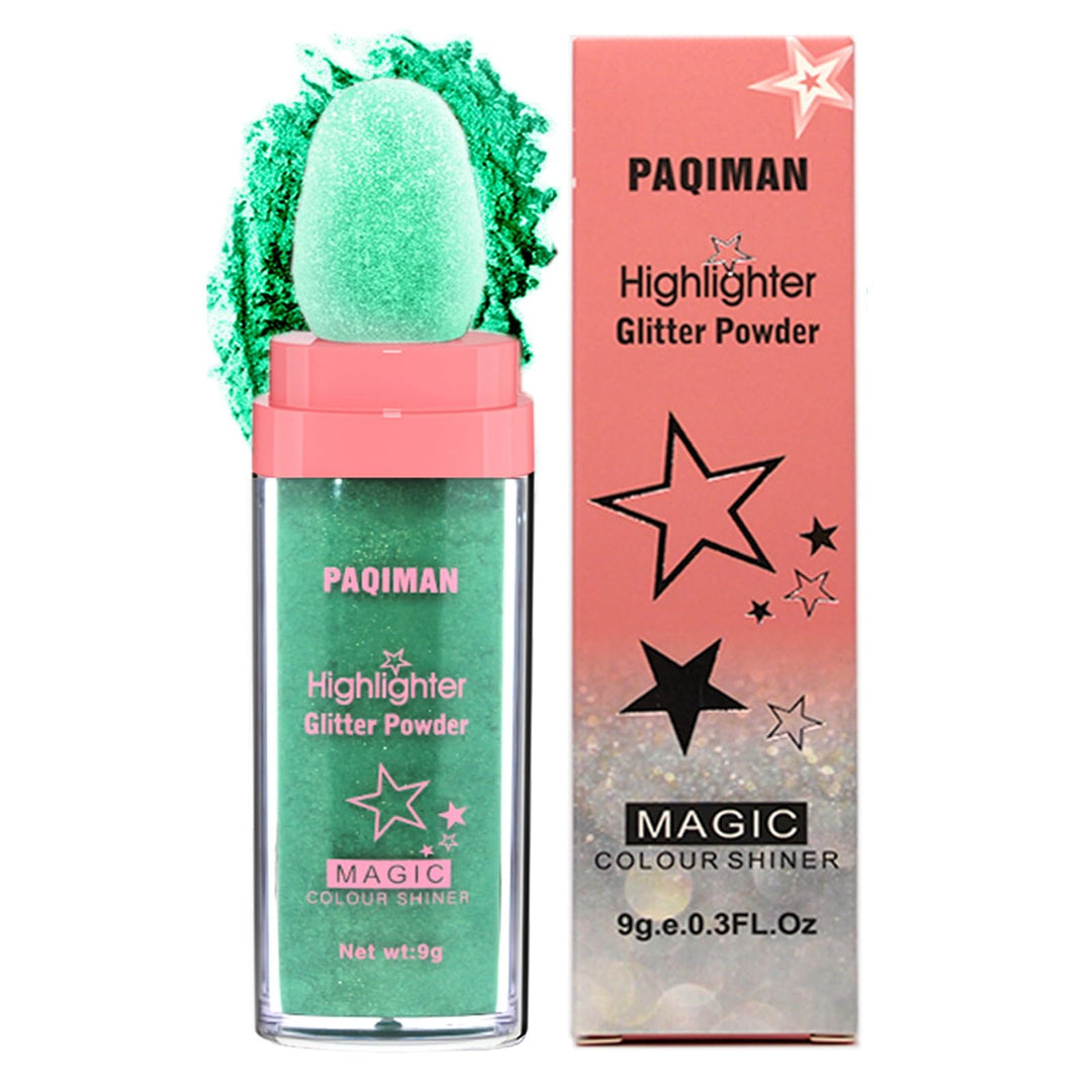 Green Glitter Powder for St Patricks Day, Face Glitters Holographic Sparkling Neon Outfit Party Decorations Festival Highlighter Makeup. (04# Green)