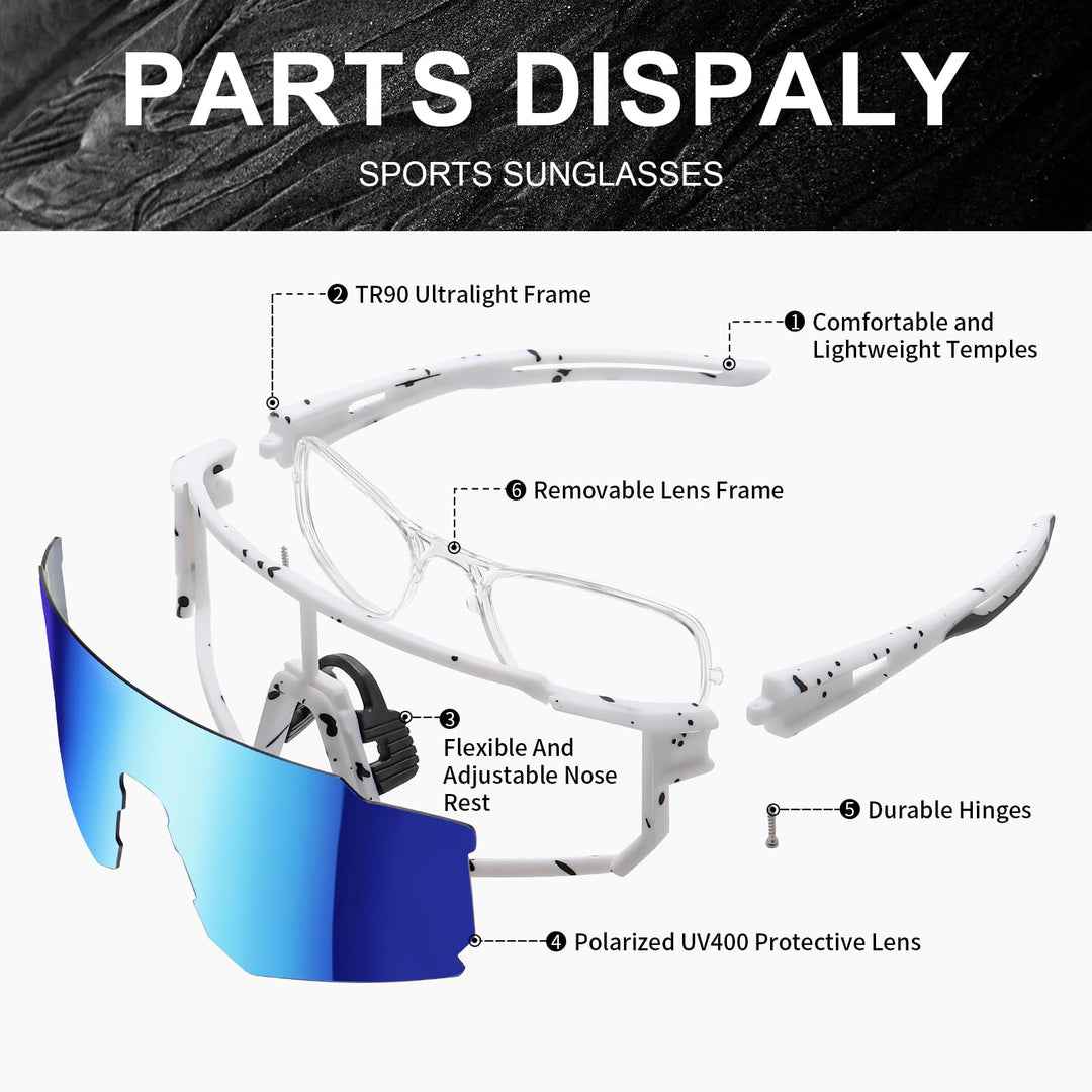 TURBOPEP Polarized Sports Sunglasses for Men and Women,Fishing Cycling Mountain Bike Baseball Sunglasses with UV Protection
