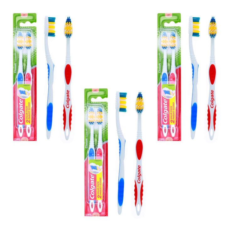 Colgate 6 Pack Toothbrushes with Tongue Cleaners