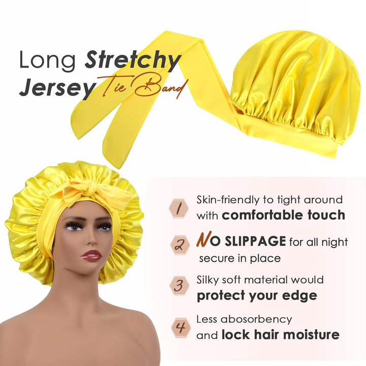 Silk Bonnet for Sleeping | Double Layer Satin Lined | Purple Hair Protection