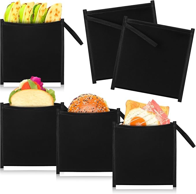 4 Set Reusable Sandwich Bags Insulated Lunch Bags for Men Women, Small Thermal Snacks Bags Washable Reusable Pouch Bag for Picnic, Travel, Office