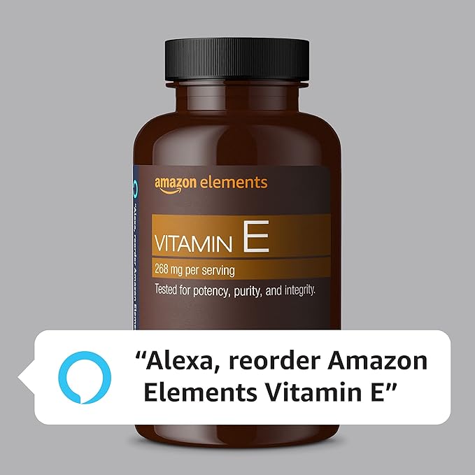 Amazon Elements Vitamin E, 400 IU, 100 Softgels, 100 days of supply (Packaging may vary)