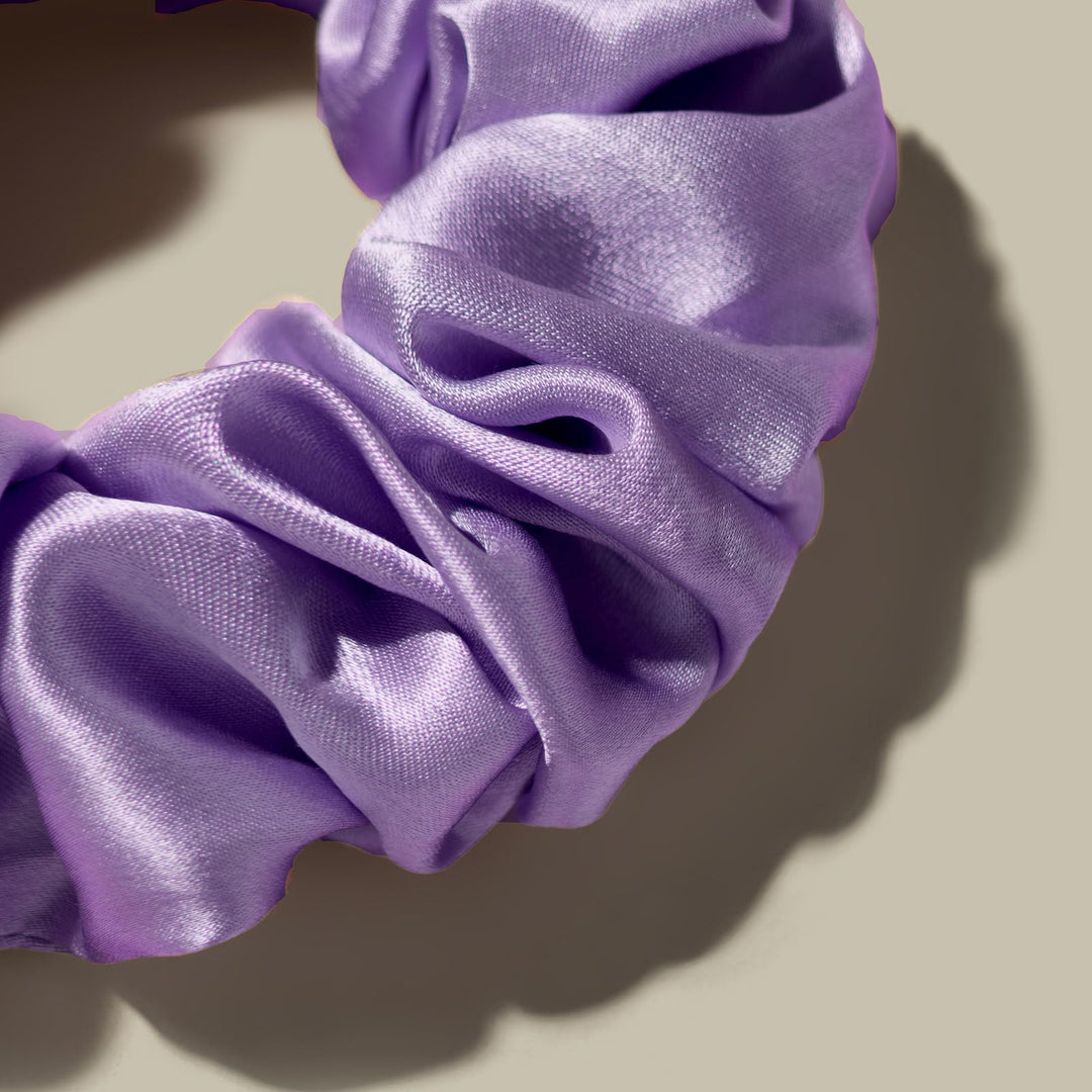 LILYSILK Silk Hair Scrunchies/Ties for Frizz & Breakage Prevention, 100% Mulberry, No Damage, Elastic ponytail Holders, 1Pc, Purple
