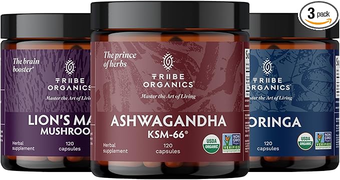 Warrior Trio - KSM-66 Ashwagandha - Moringa - Lions Mane