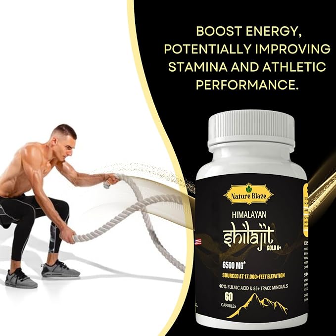 Pure Organic Himalayan Shilajit Capsules for Men & Women (60 Capsules Pack of 1)