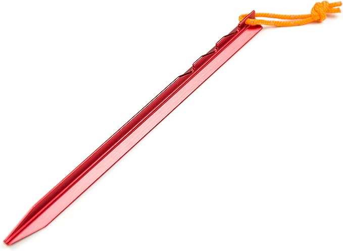 Aluminum Tent Stakes Pegs, 12-Pack Aluminum Ground Pegs with Reflective Pull Ropes, Heavy Duty Tri-Beam Metal Stakes Pegs for Backpacking Camping Tents Hammocks and Canopy
