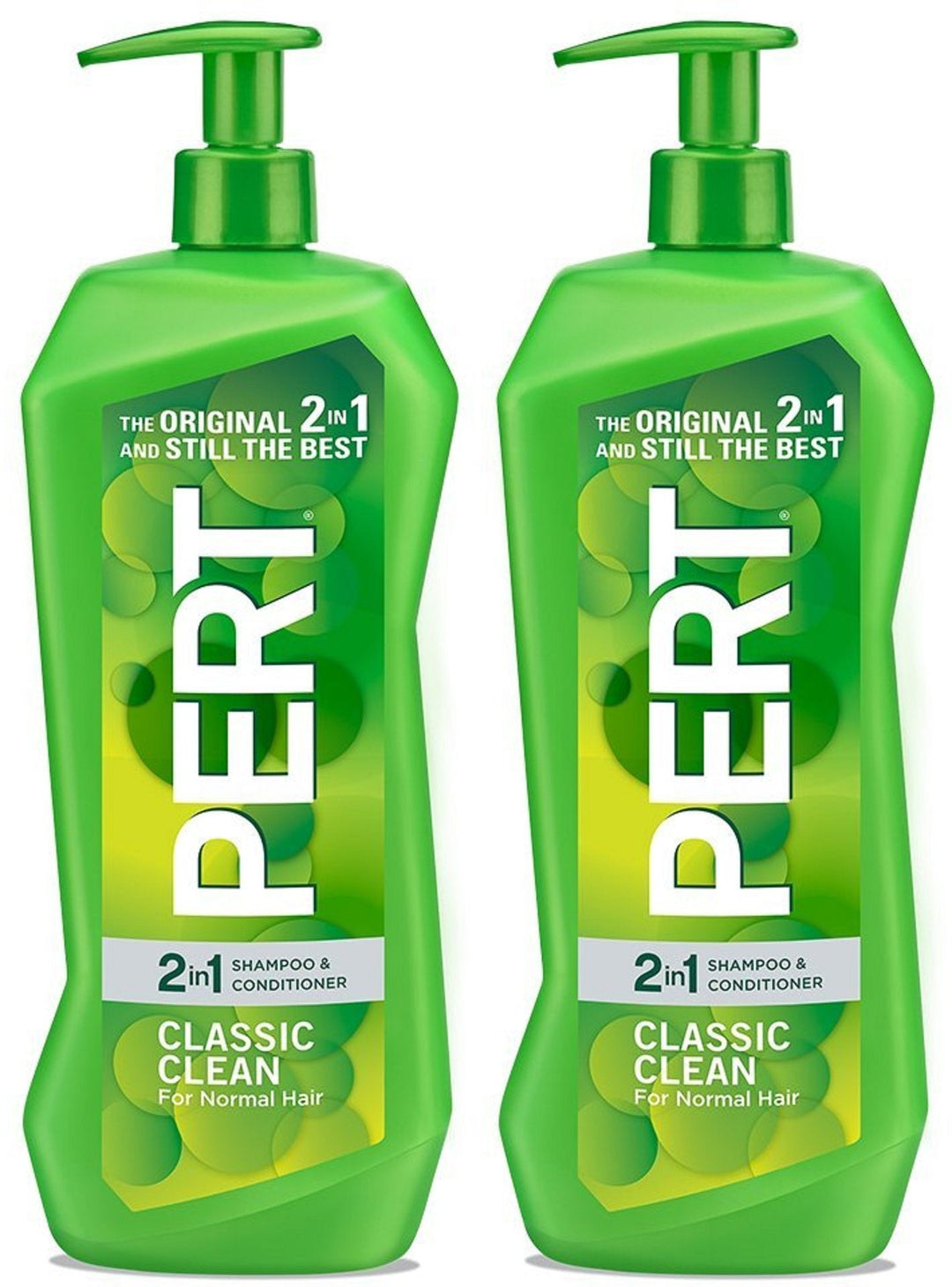 Pert Haircare - Classic Clean - 2 in 1 Shampoo & Conditioner - Net Wt. 33.8 FL OZ (1 L) Per Bottle - Pack of 2 Bottles