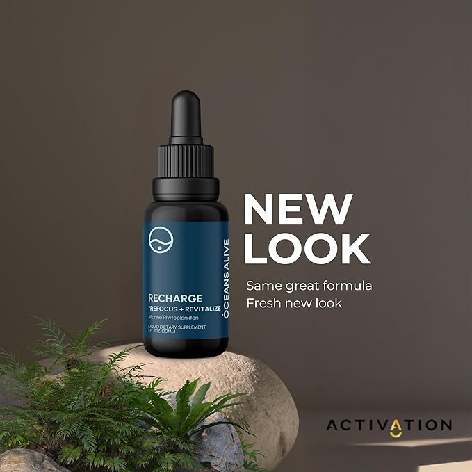 Activation Oceans Alive | 1 fl oz (30 ml) | Marine Phytoplankton Supplement | Chlorophyll & Mineral-Rich Formula for Energy & Focus | Natural Antioxidant Drops