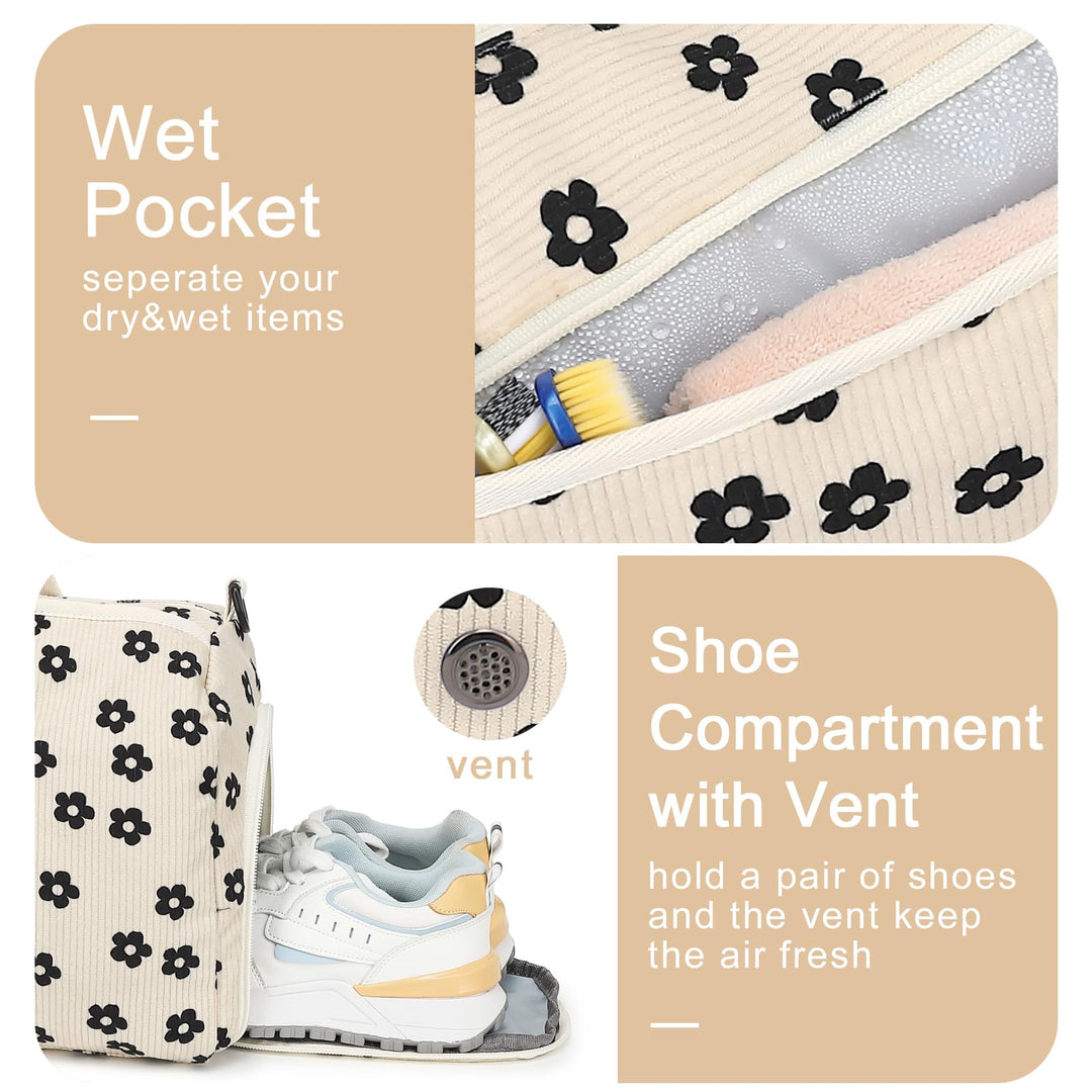 BLUBOON Duffle Bag Girls Kids Cute Gym Bag with Shoes Compartment & Wet Separation Waterproof Sports Overnight Travel Bag