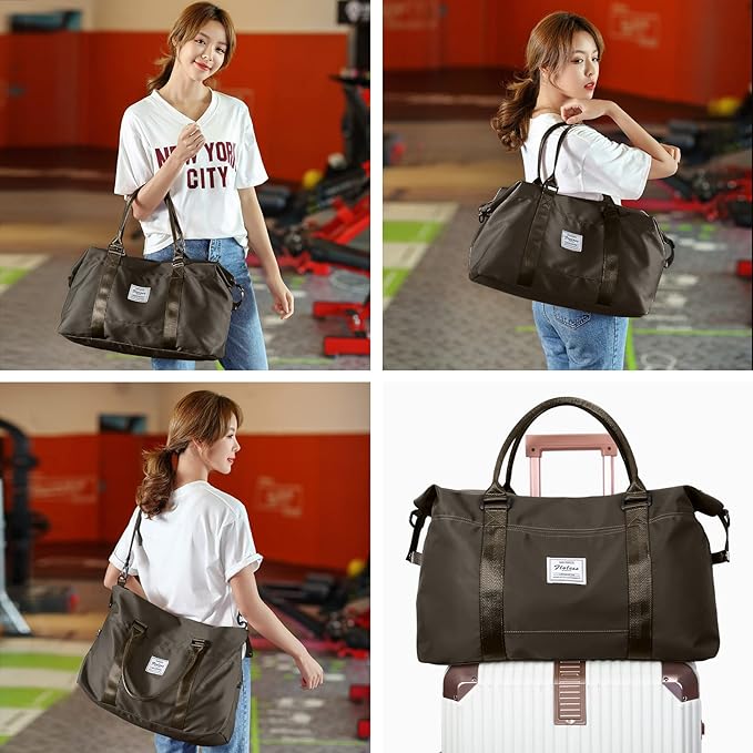 Travel Duffel Bag,Sports Tote Gym Bag,Shoulder Weekender Overnight Bag for Women