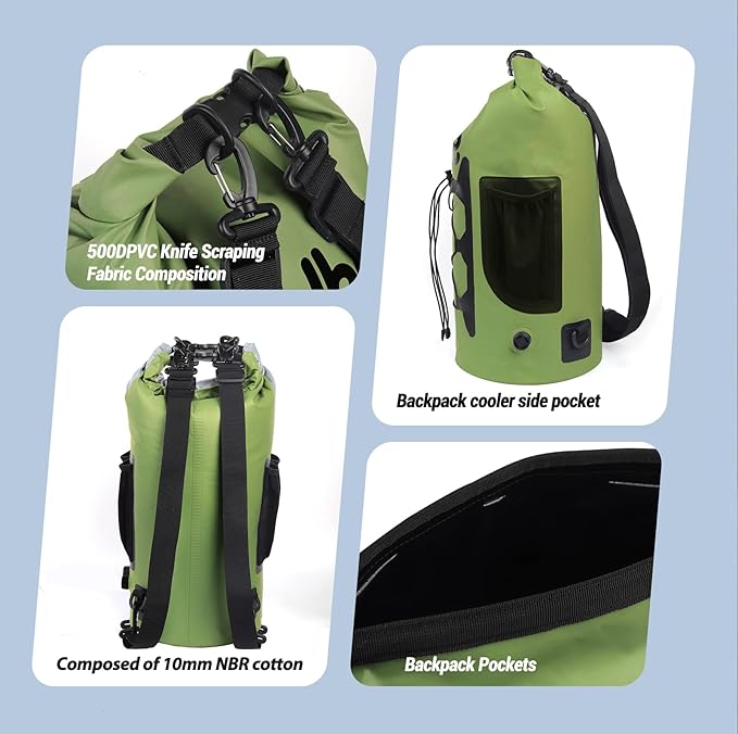 25cans Small Insulated Cooler Bag Backpack Waterproof Leak Proof Soft Sided Backpack Cooler Soft Bag for Camping Hiking Beach Travel Men Women 12 Hour Cooling