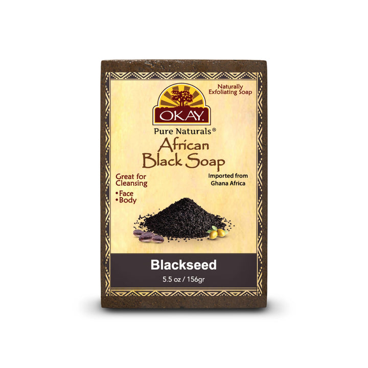 OKAY Pure Naturals AFRICAN BLACK SOAP BLACKSEED 5.5oz / 156gr