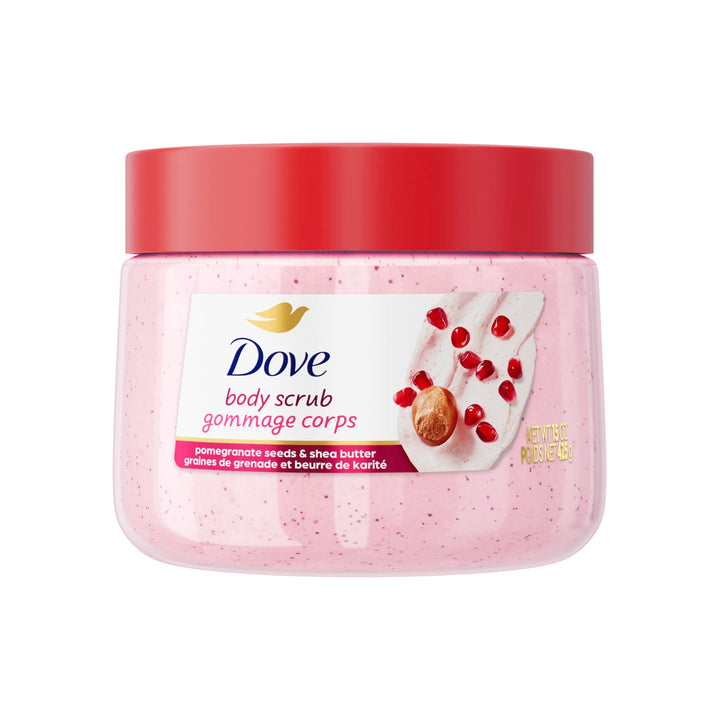 Dove Pomegranate& Shea Butter Body Scrub Exfoliates and Deeply Nourishes for Smooth, Radiant Skin 15oz