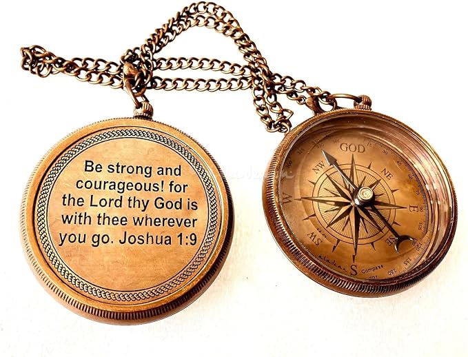 Inspirational Gift Compass - God My Lord Guide Me - Uplifting Baptism Gift, Graduation Gift, Birthday, Confirmation Gift for Men Women Boys Girls Teenage Kids