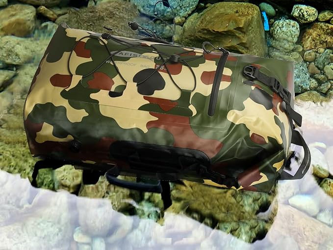 Waterproof Backpack for Men and Women - Roll-Top Floating Dry Bag Backpack for Kayaking, Rafting, Boating, Beach (Black)