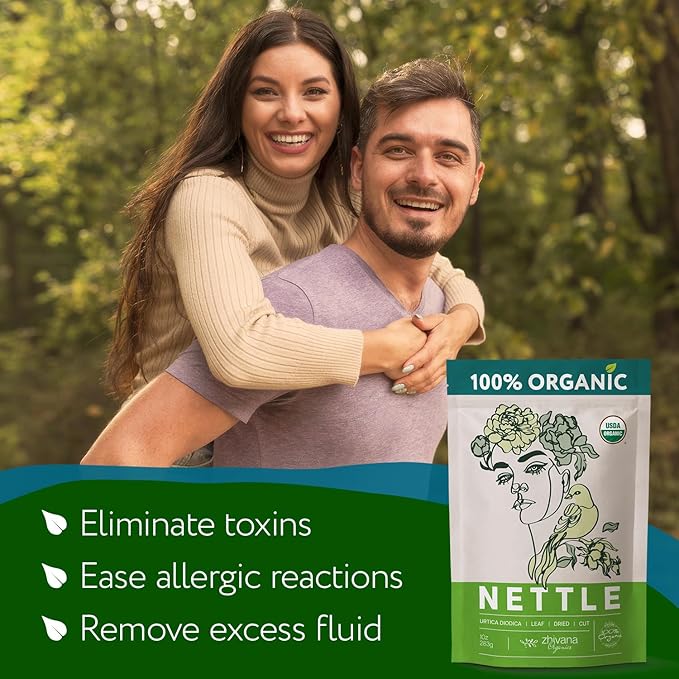 Stinging Nettle Tea Organic Loose Leaf - Dried Nettles Herb, Ortiga Tea – Cleanse Body, Remove Toxins, Easy Allergy – 10 oz