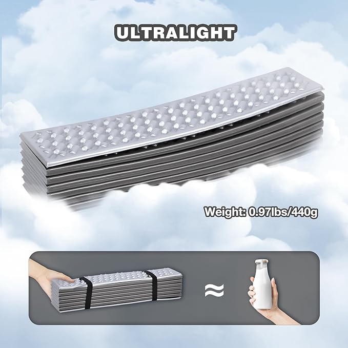 REDCAMP Foldable Foam Camping Pads for Sleeping, Waterproof Closed Cell Foam Camping Sleeping Pad - Ultra-Lightweight for Hiking & Backpacking, R-2.1 Insulated, Royal Blue/Grey/Green/Brown/Khaki