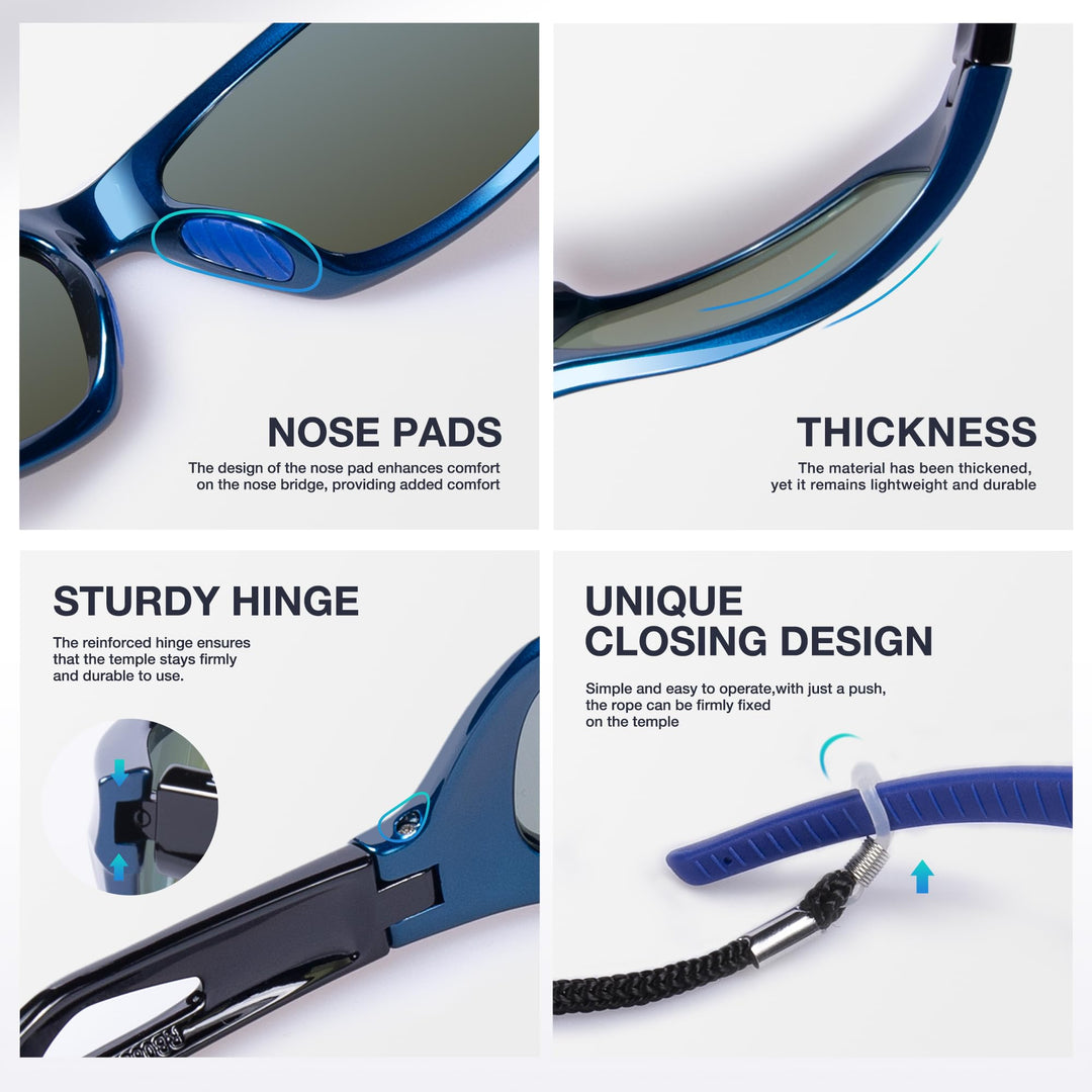 RIVBOS Polarized Sports Sunglasses Driving Sunglasses Shades for Men Women Tr90 Frame for Cycling Fishing Running RB831