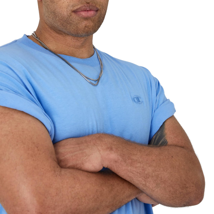 Champion mens Classic Jersey Tee Shirt, Swiss Blue, Small US