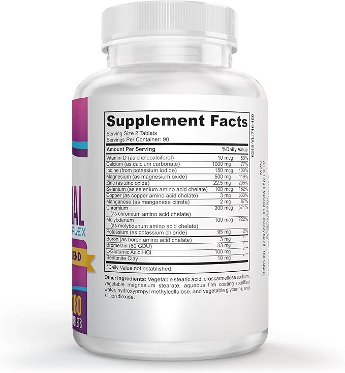 3-Month Multimineral Supplement (All-in-1) Multiminerals | High-Potency Multi Mineral Supplements (Mineral Complex Pills) Trace Minerals | Iron Free Formula | Bulk Savings 90-Day Supply | 180 Tablets