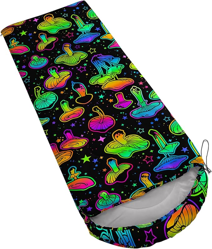 AILONEN Kids Floral Cat Camping Sleeping Bags,Lightweight & Waterproof,3 Season Warm & Cool Weather,Kawaii Kitten Sleeping Bags for Girls Adults,Travelling,Outdoors