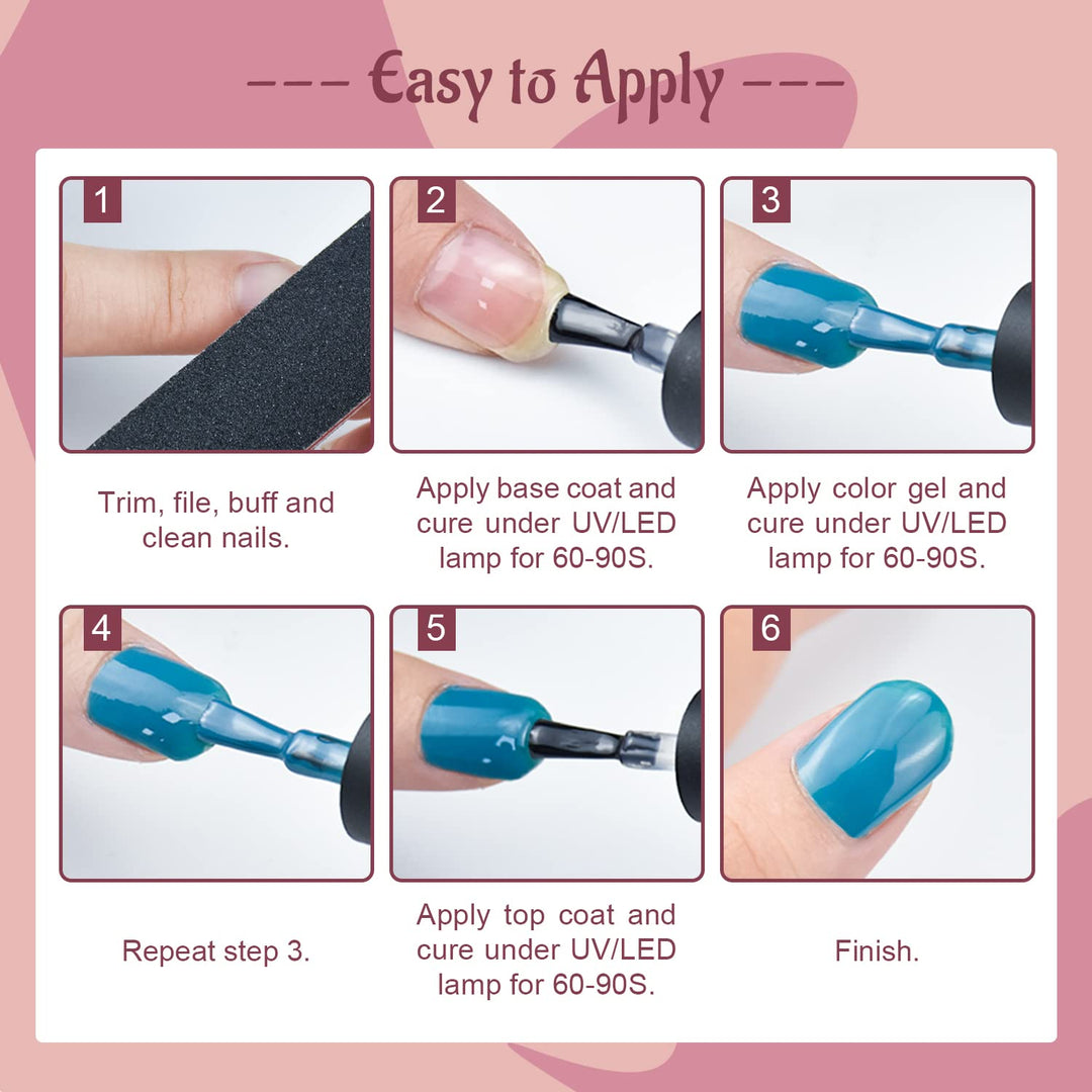 60 PCS Gel Nail Polish Kit | UV Light | 55 Beautiful Colors for Home & Salon