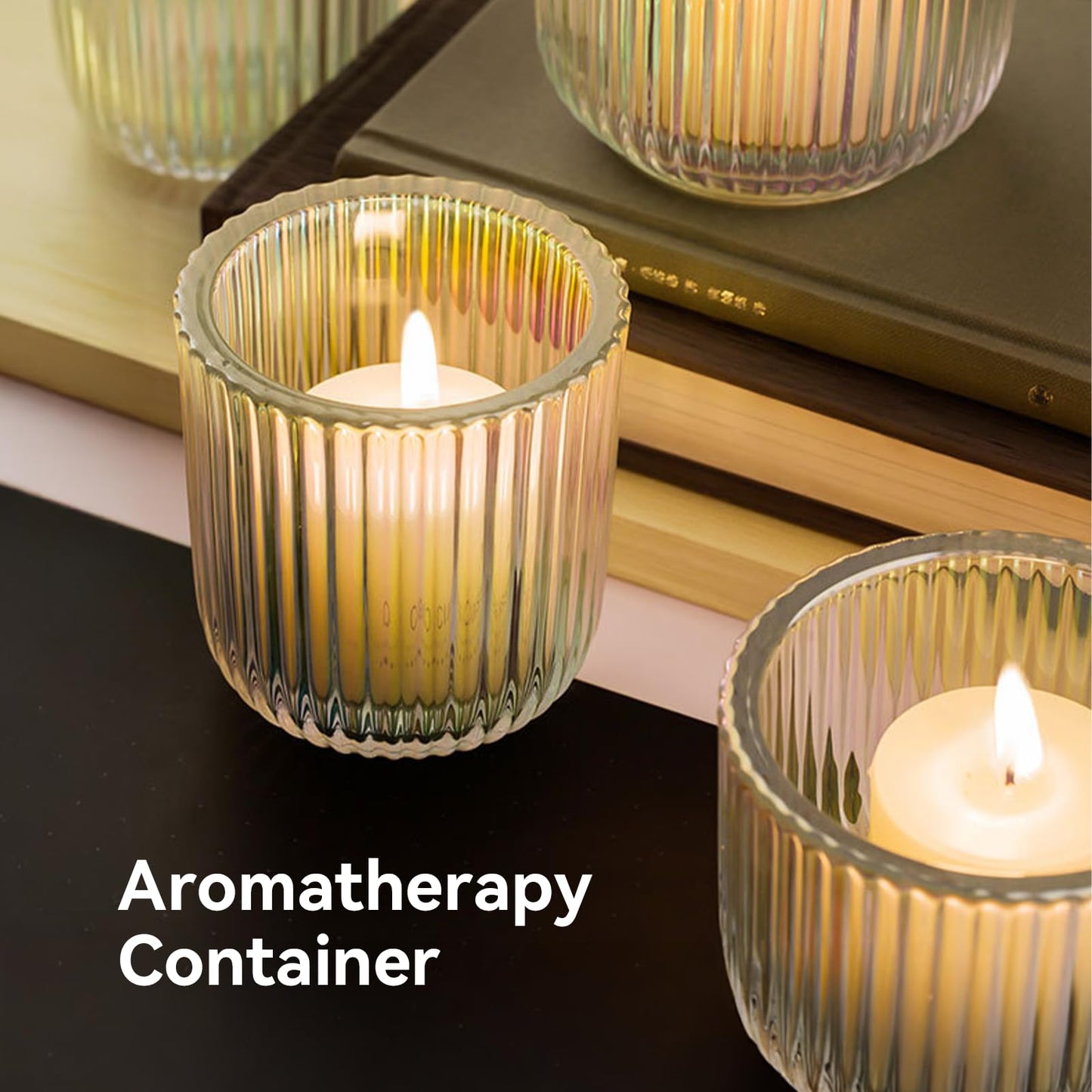 BTGGG Makeup Brush Holder 2 Pack Glass Cosmetic Makeup Brush Organiser for Vanity, Eyeliners, Eyebrow Pencil, Bathroom Toothbrush Holder, Office Storage Cup Desk Pen Holder, Crystal Green (S+L)