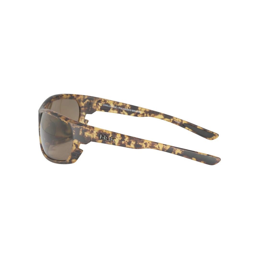 HUK, Polarized Lens Eyewear with Performance Frames, Fishing, Sports & Outdoors Sunglasses Panto, (Challenge) Brown/Tort, Medium