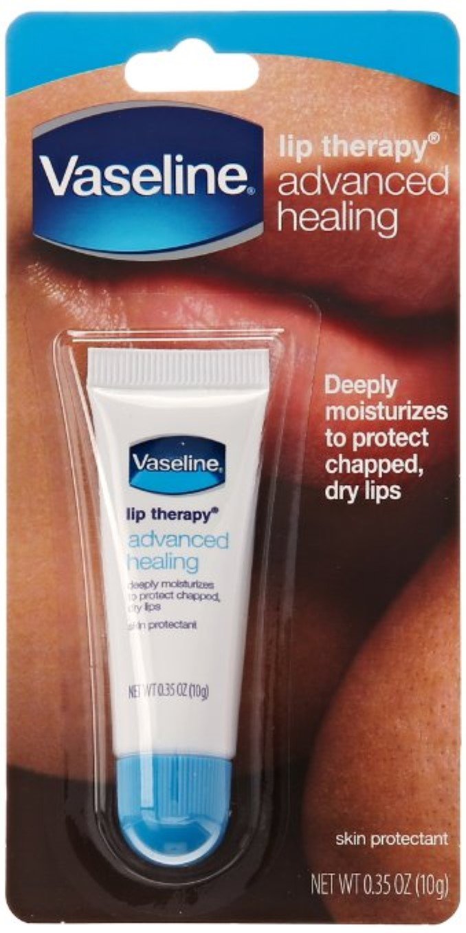 Vaseline Lip Therapy Lip Balm Tube, Advanced Healing Lip Moisturizer, 0.35 Oz