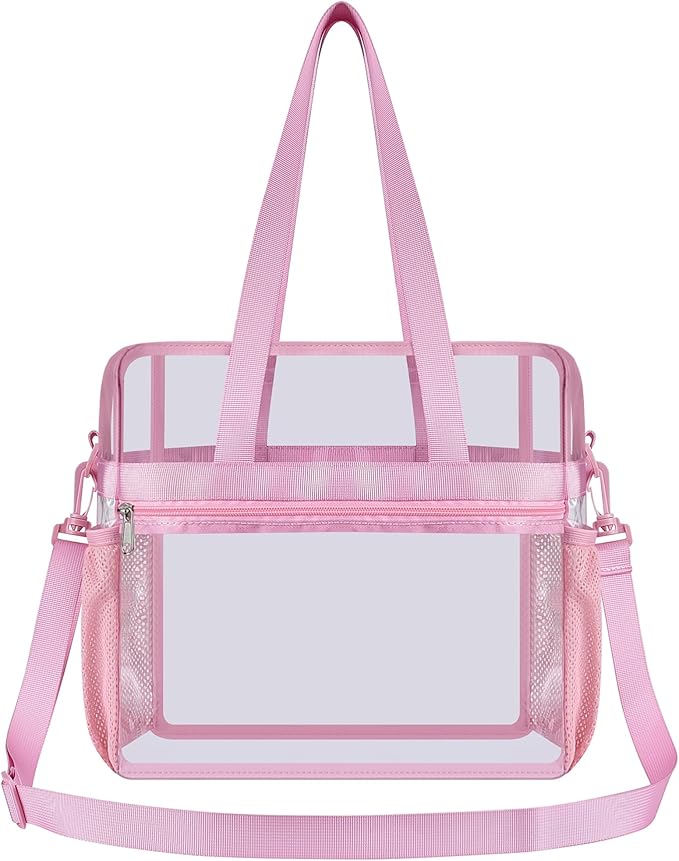 USPECLARE Clear Tote Stadium Approved, Security Travel & Gym Clear Bag for Work Sports Games Concerts