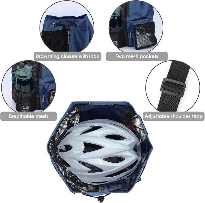 WANDF Swim Bag Mesh Drawstring Backpack with Wet Pocket for Swimming, Gym, and Workout Gear