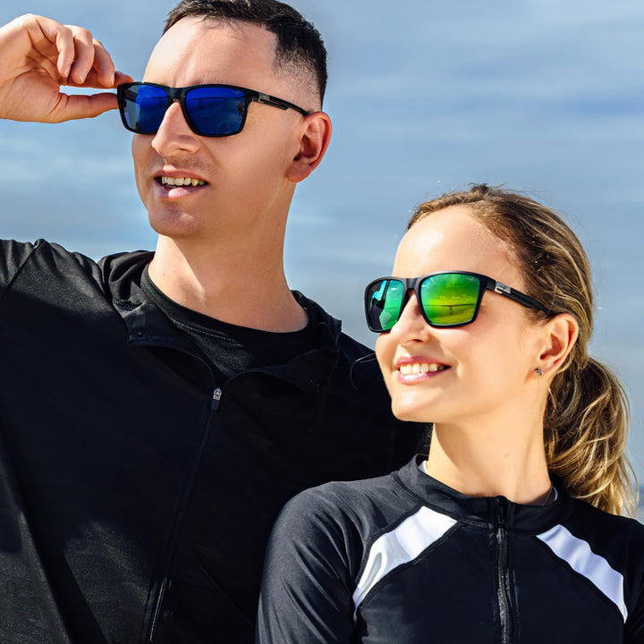 INFI Fishing Polarized Sunglasses for Men Women Driving Running Golf Glasses Green Mirrored UV Protection Designer Style Unisex (rubberized crystal grey)