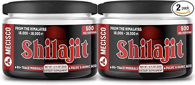2Packs 20g Shilajit Pure Himalayan Organic - Shilajit Supplement Contains Natural Fulvic, Humic Acid & 85+ Trace Minerals - Support for Energy Production, Brain Health & Immune System