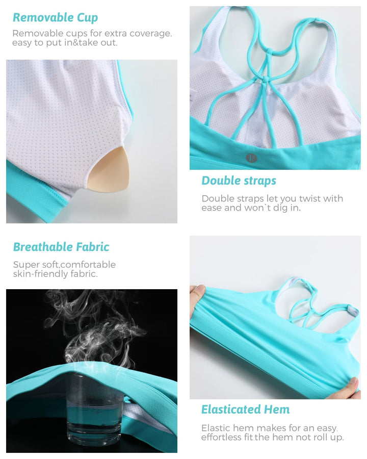 Sports Bras for Women,Padded Green Sports Bra Tank Top Sexy Crisscross Back High Impact Longline Workout Yoga Bra(WX2934Bright Green,S)