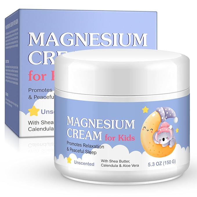 Magnesium Cream for Kids -Magnesium Oil Lotion For Bone & Muscle Relaxation,Soothe and Nourish Skin with Calendula,Aloe Vera,Shea Butter-All-Natural Magnesium Oil for Kids' Calm,Sweet Sleep Experience